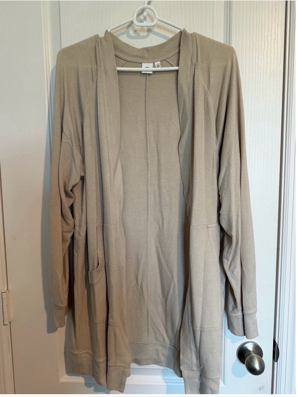 Nordstrom Light Taupe Open-Front Cardigan